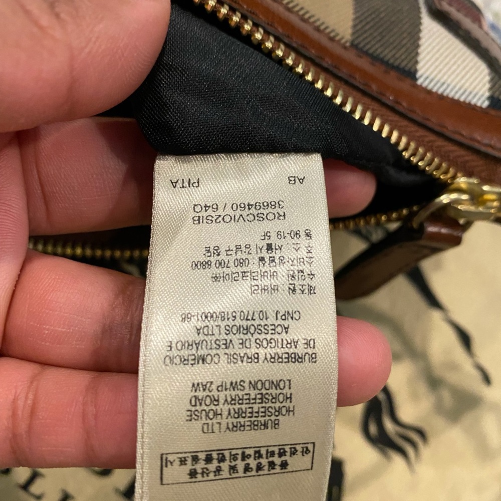 Burberry Brown Tan Plaid Crossbody Bag - Picture 11 of 14